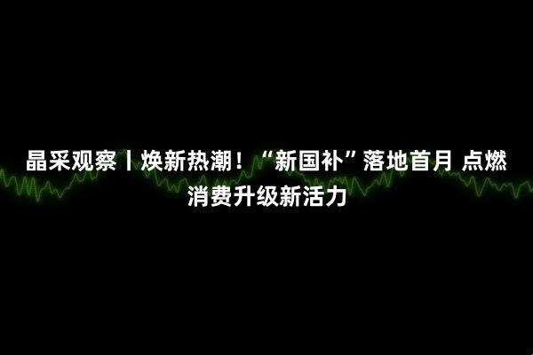 晶采观察丨焕新热潮！“新国补”落地首月 点燃消费升级新活力